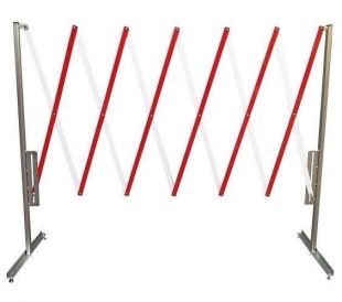 Barierka składana nożycowa harmonijkowa | zapora drogowa, biało-czerwona